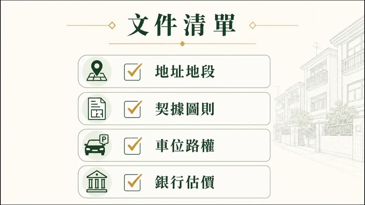 吉慶花園地址地段契據圖則車位路權及銀行估價文件清單
