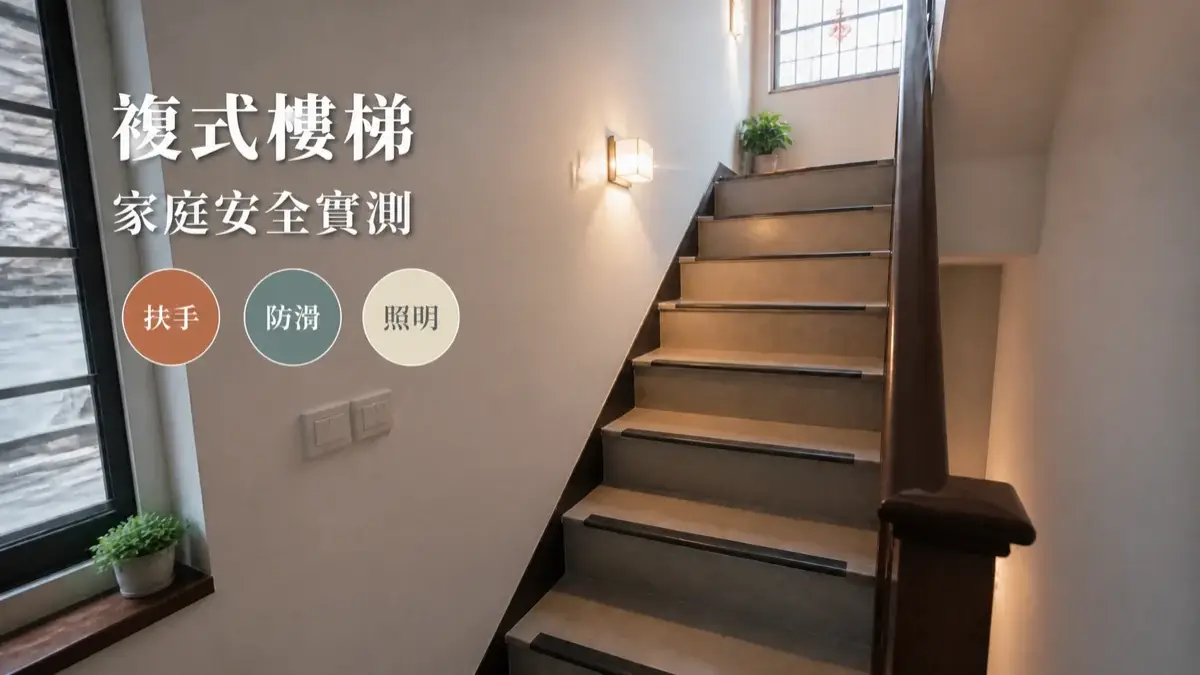 天逸峰複式樓梯扶手防滑及照明安全實測